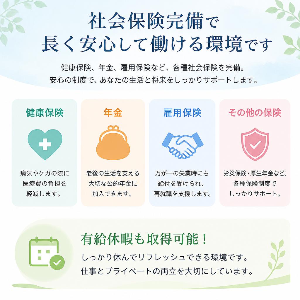 2. 安心の社会保険完備