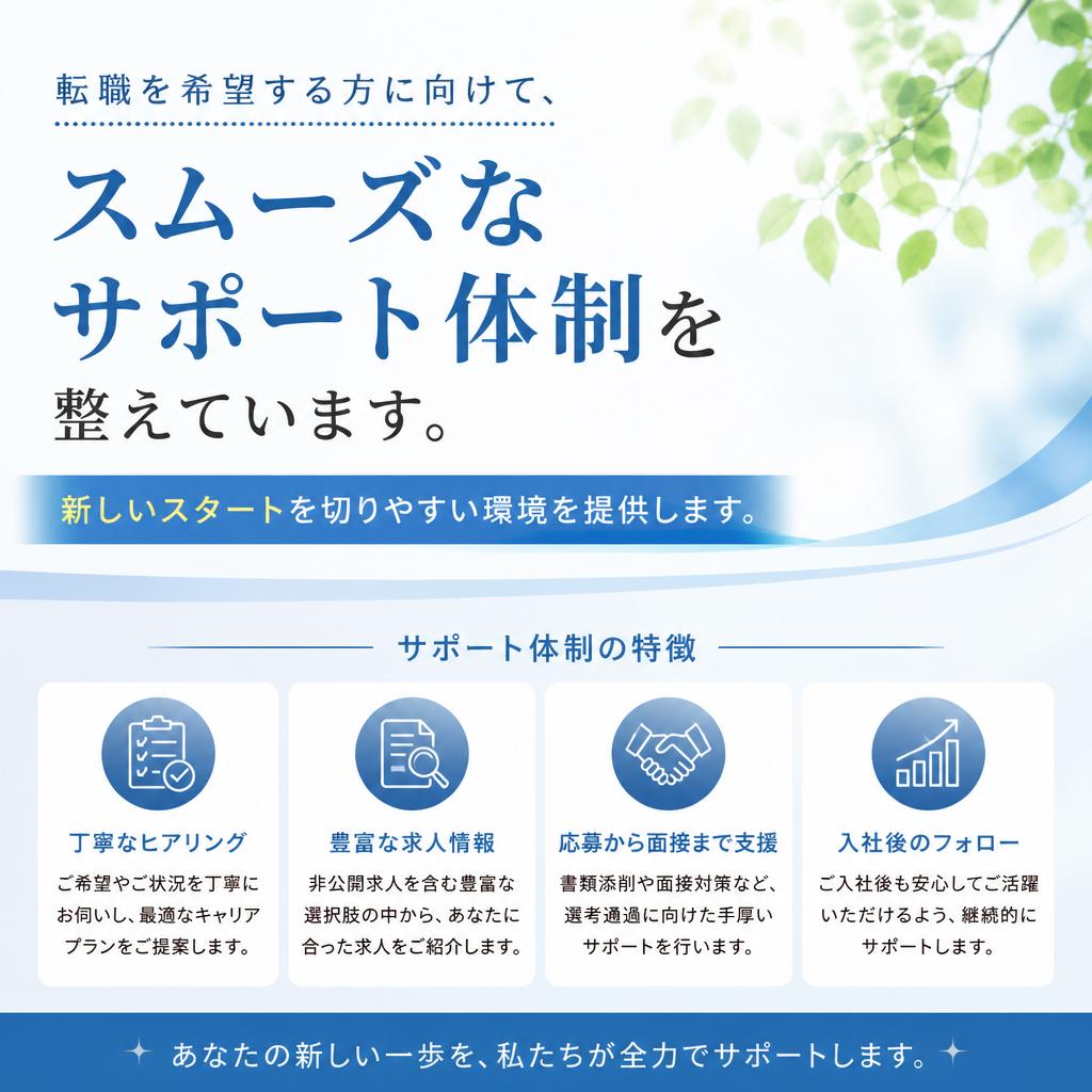 充実した転職サポート!