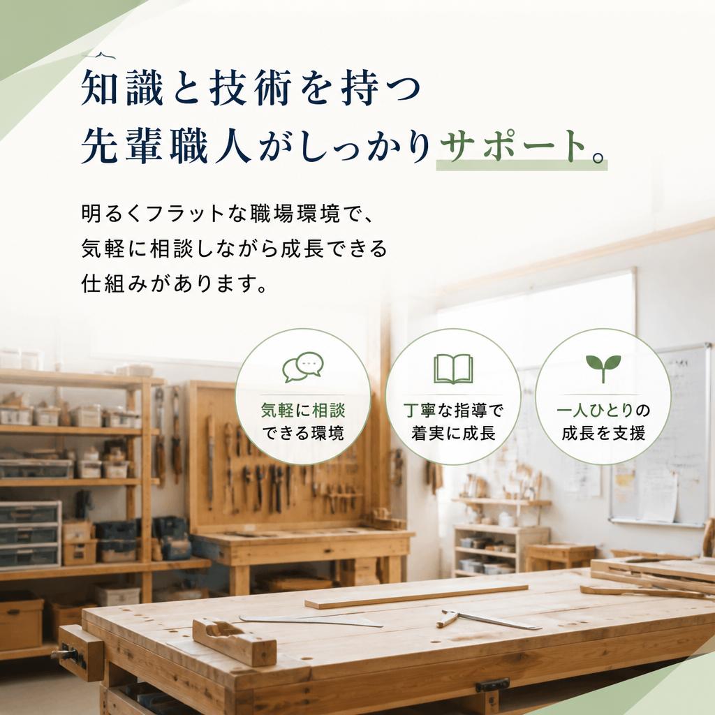 経験豊かな先輩職人があなたをサポート！