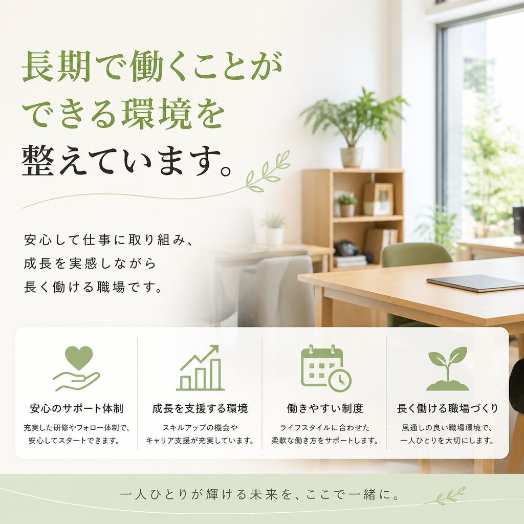 長期勤務歓迎の職場環境