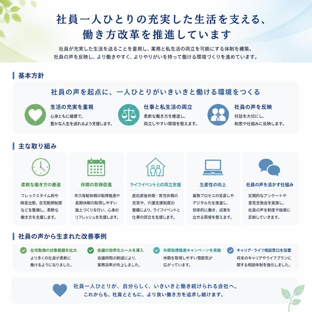 ワークライフバランスを実現
