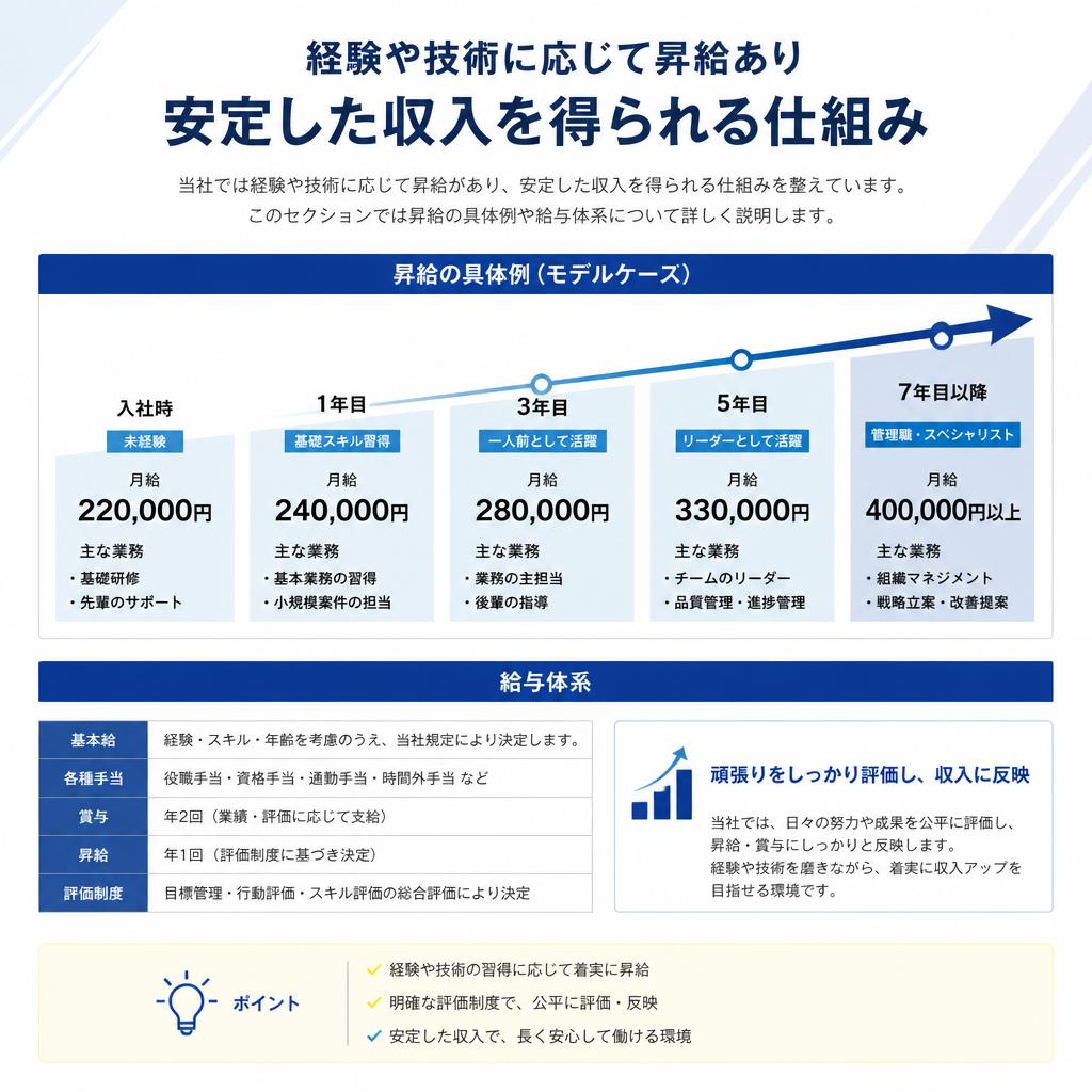昇給制度で収入アップを実現！