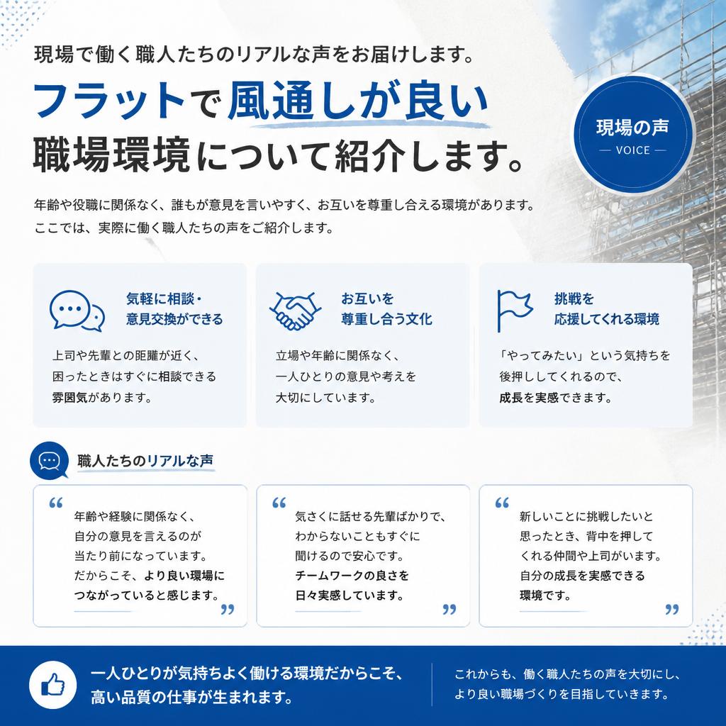 実際の職場の雰囲気と社員の声