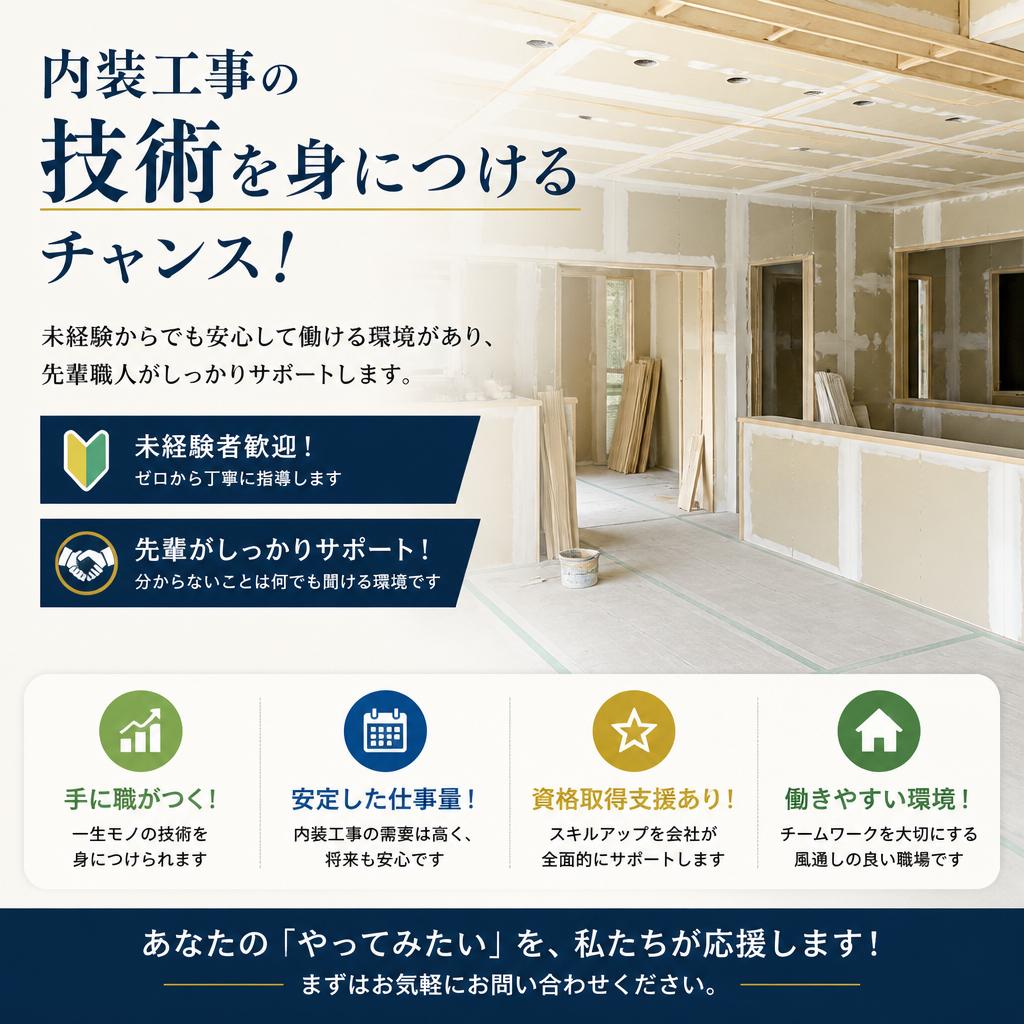 職人募集中！未経験者も歓迎