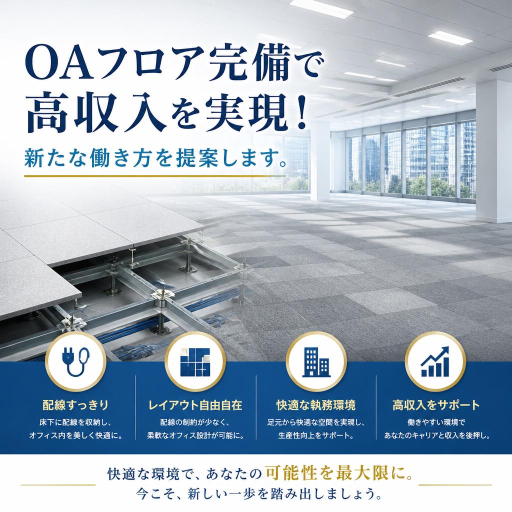 OAフロア完備で高収入を実現！新たな働き方を提案します。