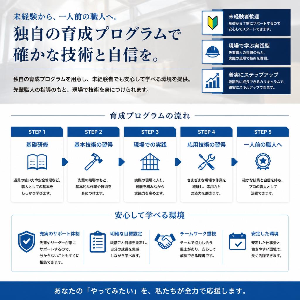 未経験者歓迎！育成プログラム