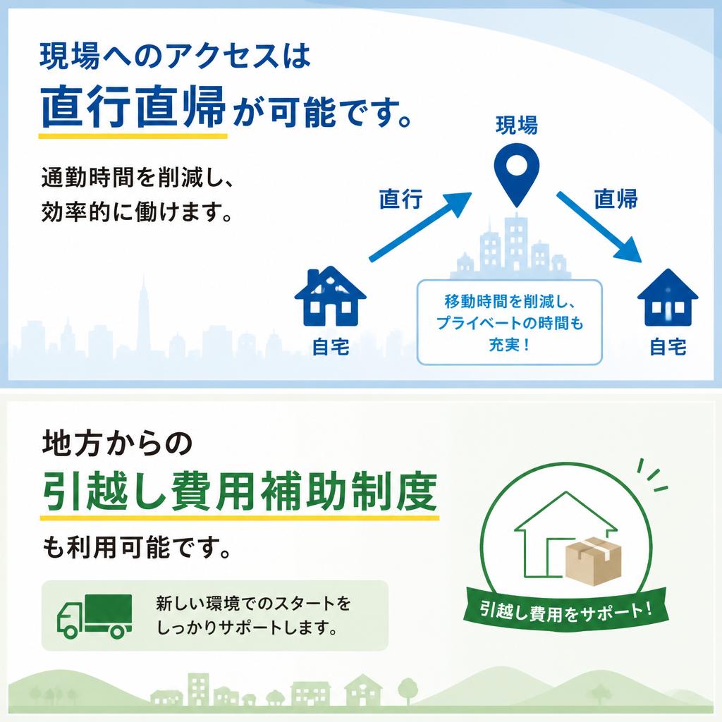 直行直帰で通勤の負担軽減